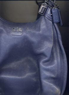 COACH 14336 Maggie Madison Periwinkle Blue Leather Large Hobo Bag