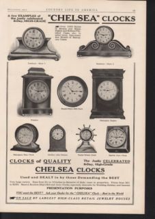 1912 Chelsea Clock Mahogany Bell Yacht Watch Brass SHIP