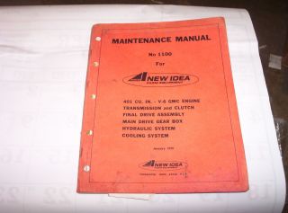 New Idea Farm Equipment Maintenance Manual 1100