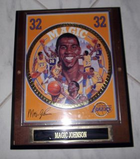 MAGIC JOHNSON 4042 62 NUMBERED EDITION COLLECTORS WOODEN PLAQUE #1620