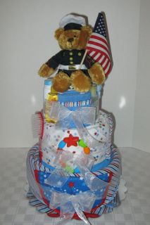 Diaper Cake Baby Shower Marines Military Army Navy Air Force Baby Gift