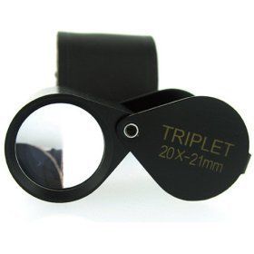 20x21mm Triplet Jewelers Loupe Black Magnifiers Loupes