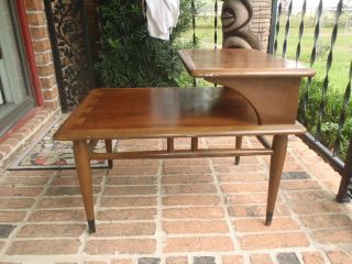 Vintage Mid Century 60s Lane Dove Tail Step Up End Table