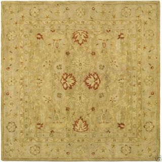Brown Beige Wool Area Rug Carpet Square 6 x 6
