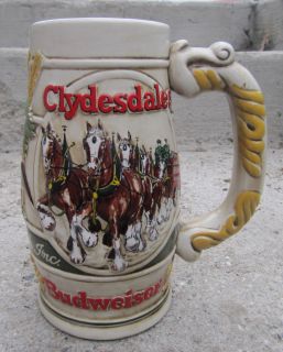 Budweiser Clydesdale Anheuser Busch Beer Stein Made in Brazil