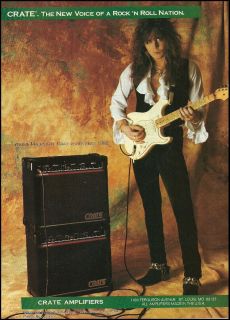 YNGWIE MALMSTEEN 1992 CRATE GUITAR AMPS AD 8X11 FRAMEABLE
