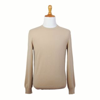 Malo Beige 5 Ply Cashmere Long Sleeve Crewneck Sweater Pullover US 4XL