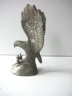 Vintage Eagle Extended Talons Metal Hood Ornament or Flag Pole Topper