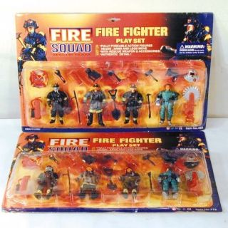 Fire Men Play Set w Tools Firefighter Rescue Toys Lot