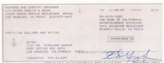 Ray Manzarek Hand Signed Autographed Bank Check