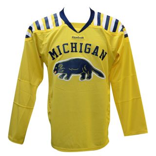 Michigan Wolverines Premier Maize Reebok Hockey Jersey XL