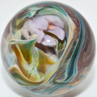 Marble Smitty Smith Floral Lampwork Marble
