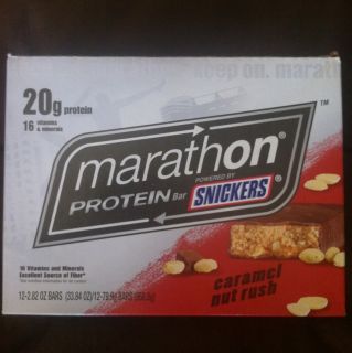 24 Snickers Marathon Protein Bars Caramel Nut Rush Energy 10 12
