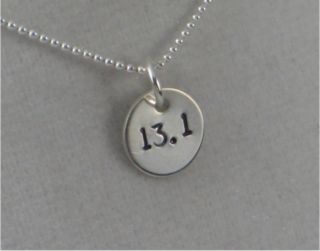 13 1 Sterling Silver Half Marathon Necklace on 18inch Sterling Silver