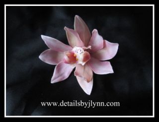 Mauve Cymbidium Orchid Bridal Wedding Hair Flower Clip Bride Floral