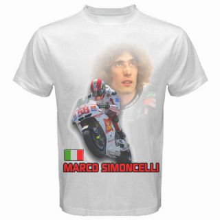 Marco Simoncelli Memorial MotoGP Motorcycle GP White T shirt Size S M