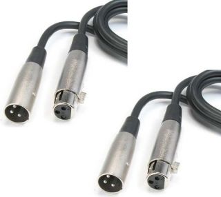 25 ft XLR 3P Male Female Microphone Extension Cable Lot of 2