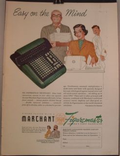Magazine Advertising 1949 Marchant Calculator Moore Forms Collectable