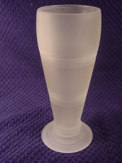 Vintage Heavy Drug Store Frosted Soda Fountain Glass Footed 7 1 2 Tall