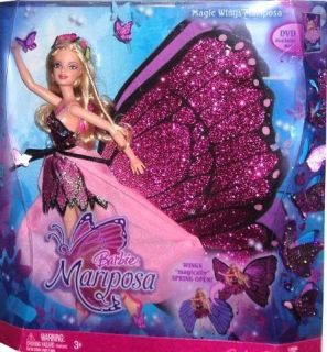 2008 Barbie Mariposa w Spring Magic Wings Doll Age 3 Factory SEALED