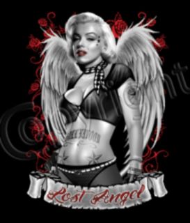 Marilyn Monroe Lost Angel Wings Roses Gang Tattoo Hollywood Icon Biker