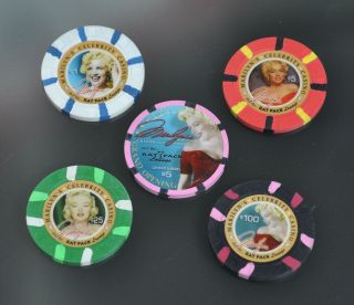 Marilyns Celebrity Casino Chip Set of 5 Marilyn Monroe Washington