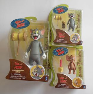 Warner Brothers Hanna Barbera Tom and Jerry Action Figure Lot Set 4