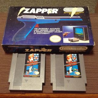 Zapper Light Gun, In Original Box, W/ Super Mario Bros Duck Hunt NES