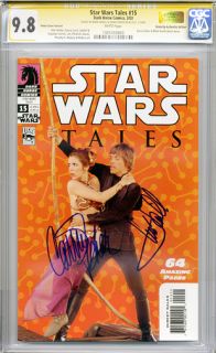 Mark Hamill Carrie Fisher Autographed Star Wars Tales 15 CGC SS 9 8