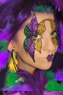Mardi Gras Mask Costume Glitter Crystal Eye Makeup