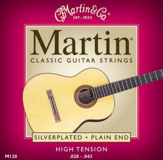 Martin M120 Classical Acoustic Guitar Strings Silverplated