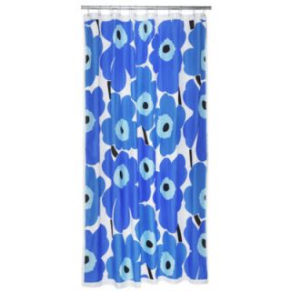 Marimekko Unikko Blue Bathroom Shower Curtain