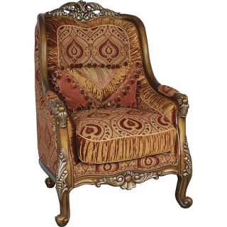  Baroque Chair GoldFinish Glamour Hardwood Martelle New Accent Decor