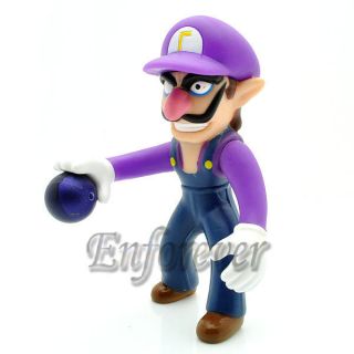 Mario Bros 4 Waluigi Poseable Action Figure Toy MS225