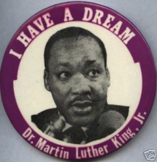 Dr Martin Luther King Jr Pin Pinback Button Civil 60s