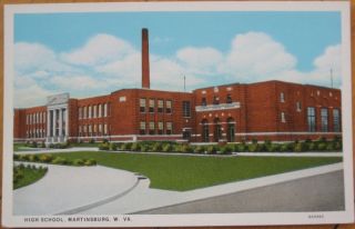 1920 Postcard High School Martinsburg West Virginia WV