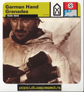 German Hand Grenades Potato Mashers Weapons WW2 Card