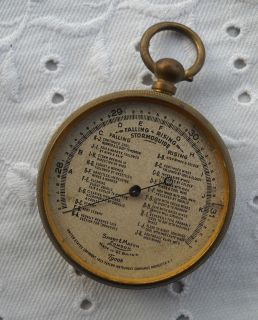 1914 Pocket Watch Barometer Stormoguide Short & Mason England Tycos NR