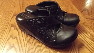 Womens Born Mary Beth Black Leather Clog Size 8 Excellent Condition