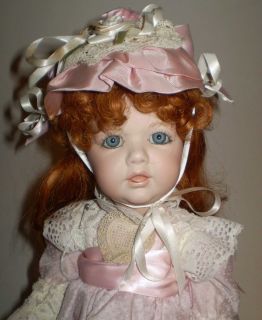 Mary Ellen Charles Tara Doll Full Porcelain Red Head Blue Eyes 19 High