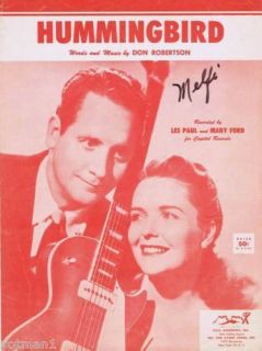 Hummingbird Les Paul and Mary Ford 1954 Vintage Music
