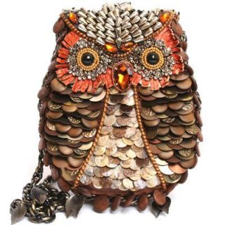 Mary Frances What A Hoot Owl Purse Bag Metal Coins New