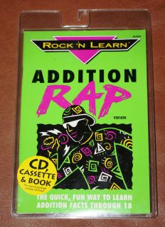 Rock N Learn Addition Rap CD Cassette Book Addition Facts Through 18