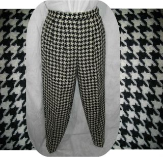 Vintage UNITED COLORS of BENETTON Womens 44 Black White Houndstooth