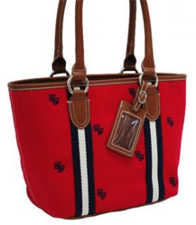 Preppy Classy Red Embroidered Design Handbag Purse Tote