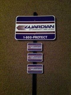 ADT Brinks Guardian Home Security Sign w 3 Window Door Stickers