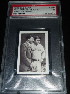 Babe Ruth Max Schmeling RARE 1932 Bulgaria Sport Card PSA 7 New York