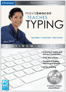 Mavis Beacon Teaches Typing Platinum Edition 2013 PC and Mac Brand New