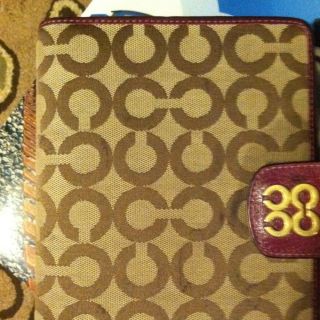 Coach Planner Agenda Purple and Brown Signature Large Size