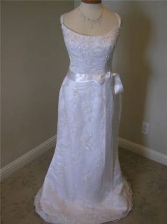 New P C Marys Wedding Dress Bridal Gown White Lace 14